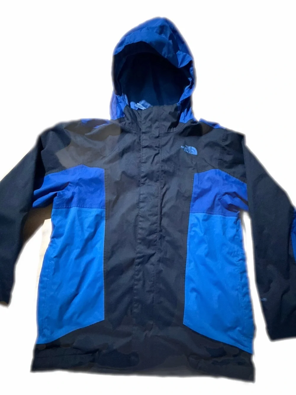 The North Face Axel Triclimate Kids Navy & Royal Blue Hooded Rain Jacket Medium